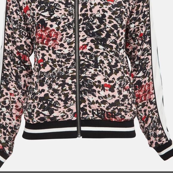Zadig & Voltaire Artistic Pink and Black reversible Bomber Jacket - Picture 3 of 3